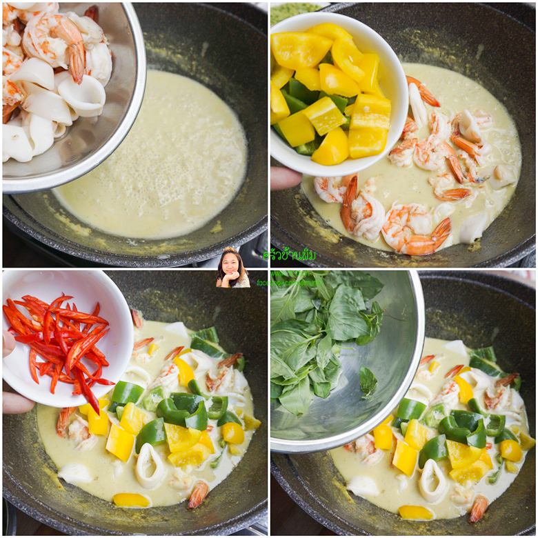 seafood green curry with spinach crepe 20