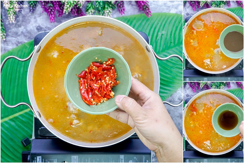 spicy thick soup with pork ribs and vegetables 23